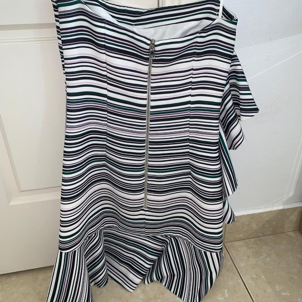 By Johnny Briath Stripe Frill Mini Dress - Picture 4 of 7